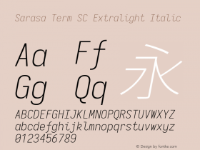 Sarasa Term SC Extralight Italic 图片样张