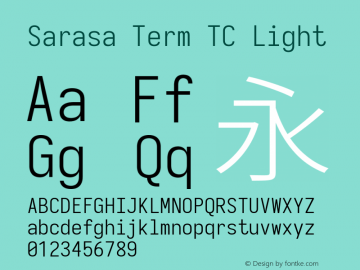 Sarasa Term TC Light  Font Sample