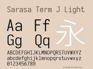 Sarasa Term J Light  Font Sample