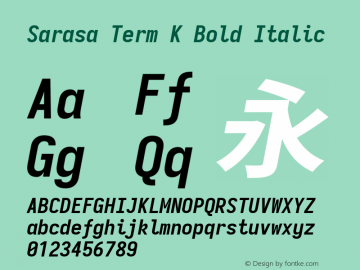 Sarasa Term K Bold Italic Version 0.12.6; ttfautohint (v1.8.3)图片样张