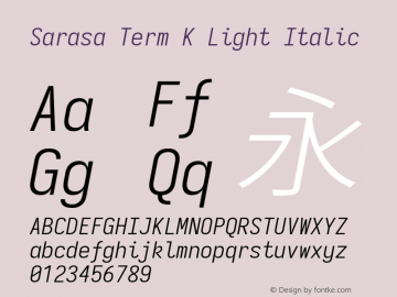 Sarasa Term K Light Italic Version 0.12.6; ttfautohint (v1.8.3)图片样张