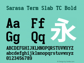 Sarasa Term Slab TC Bold  Font Sample