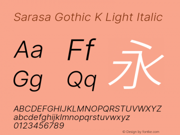 Sarasa Gothic K Light Italic Version 0.12.5; ttfautohint (v1.8.3)图片样张