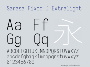 Sarasa Fixed J Extralight 图片样张