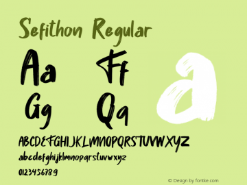 Sefithon Version 1.00;June 12, 2020;FontCreator 11.5.0.2422 64-bit Font Sample