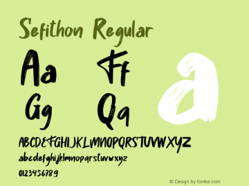 Sefithon Version 1.00;June 12, 2020;FontCreator 11.5.0.2422 64-bit图片样张