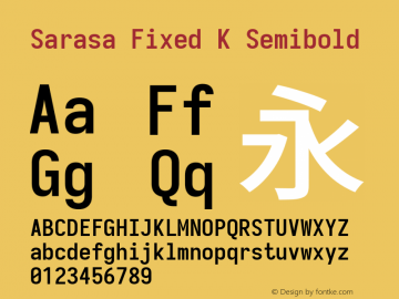 Sarasa Fixed K Semibold Version 0.12.6; ttfautohint (v1.8.3)图片样张