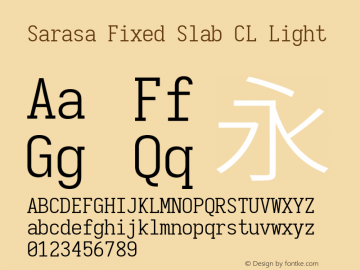 Sarasa Fixed Slab CL Light 图片样张