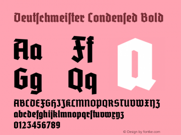 Deutschmeister-CondensedBold Version 1.0 Font Sample