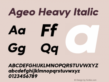 Ageo-HeavyItalic Version 2019 | wf-rip DC20190225 Font Sample