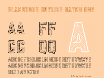 BlakstoneOutlineHatchOne Version 1.000 | wf-rip DC20190305 Font Sample