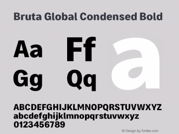 BrutaGlbCondensed-Bold Version 1.030 | w-rip DC20180425 Font Sample