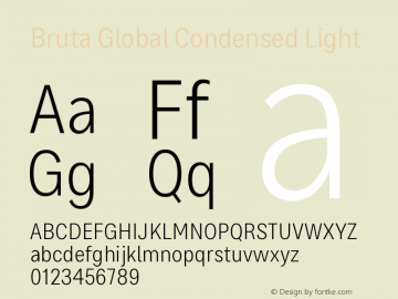 BrutaGlbCondensed-Light Version 1.030 | w-rip DC20180425 Font Sample