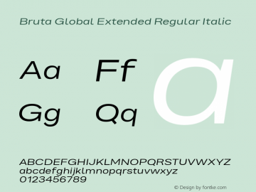 BrutaGlbExtended-RegularIt Version 1.030 | w-rip DC20180425 Font Sample