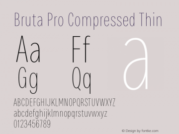 Bruta Pro Compressed Thin Version 1.030;PS 001.030;hotconv 1.0.88;makeotf.lib2.5.64775图片样张