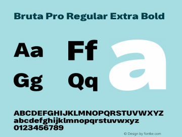 Bruta Pro Regular Extra Bold Version 1.030;PS 001.030;hotconv 1.0.88;makeotf.lib2.5.64775图片样张