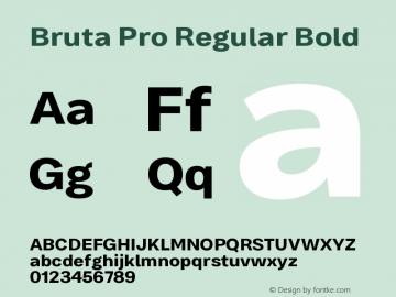Bruta Pro Regular Bold Version 1.030;PS 001.030;hotconv 1.0.88;makeotf.lib2.5.64775图片样张