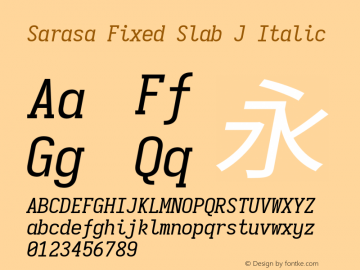 Sarasa Fixed Slab J Italic 图片样张
