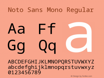 Noto Sans Mono Regular Version 2.003 Font Sample