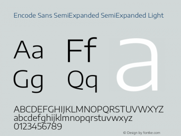 Encode Sans SemiExpd SemiExpd Lght Version 3.000; ttfautohint (v1.8.3) -l 8 -r 50 -G 200 -x 14 -D latn -f none -a nnn -X 