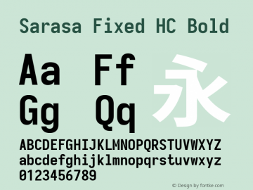 Sarasa Fixed HC Bold  Font Sample