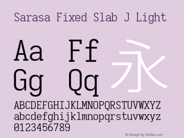 Sarasa Fixed Slab J Light 图片样张