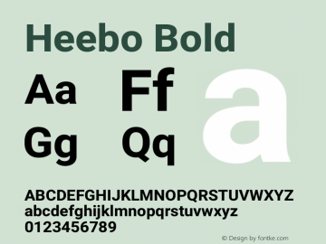 Heebo Bold Version 3.000 Font Sample