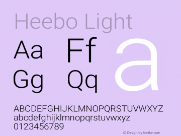 Heebo Light Version 3.000 Font Sample