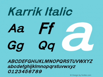Karrik Italic Version 1.500图片样张