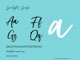 Sonlight Script  Font Sample