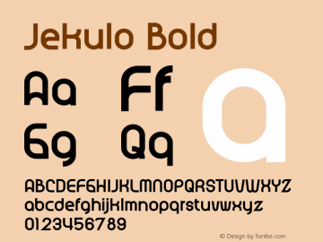 Jekulo Bold Version 1.001;Fontself Maker 3.5.1 Font Sample