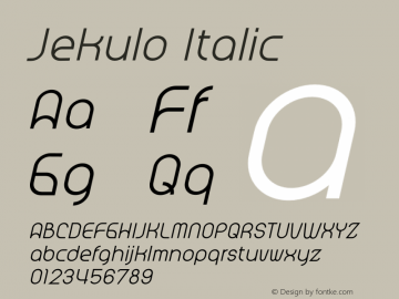 Jekulo Italic Version 1.001;Fontself Maker 3.5.1 Font Sample