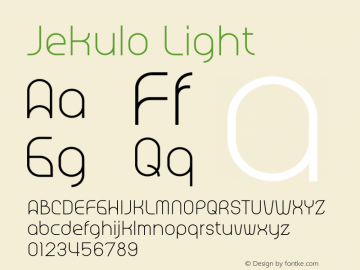 Jekulo Light Version 1.001;Fontself Maker 3.5.1 Font Sample