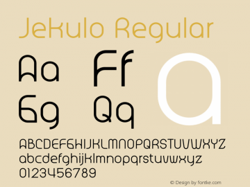 Jekulo Version 1.001;Fontself Maker 3.5.1 Font Sample