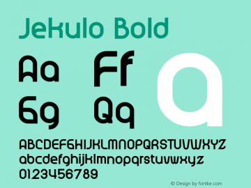 Jekulo Bold Version 1.001;Fontself Maker 3.5.1 Font Sample