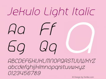 Jekulo Light Italic Version 1.001;Fontself Maker 3.5.1 Font Sample