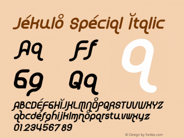 Jekulo Special Italic Version 1.001;Fontself Maker 3.5.1 Font Sample