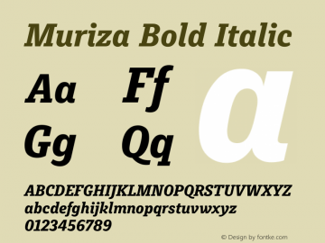 Muriza Bold Italic Version 3.001图片样张