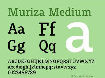 Muriza-Medium Version 3.001 Font Sample