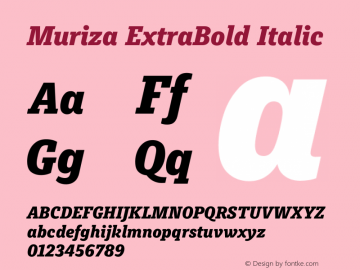 Muriza ExtraBold Italic Version 3.001图片样张