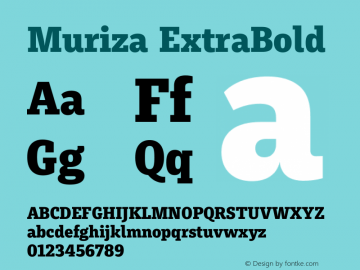 Muriza-ExtraBold Version 3.001 Font Sample