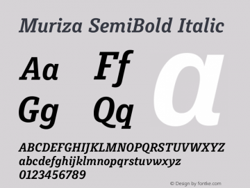 Muriza SemiBold Italic Version 3.001图片样张