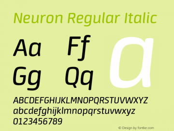 Neuron-Italic Version 1.000 | w-rip DC20121110 Font Sample