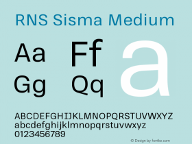 RNS Sisma Medium Version 2.008;PS 002.008;hotconv 1.0.88;makeotf.lib2.5.64775 Font Sample