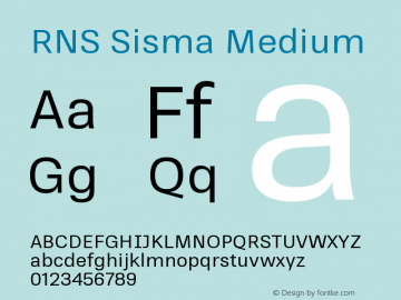 RNS Sisma Medium Version 2.008;PS 002.008;hotconv 1.0.88;makeotf.lib2.5.64775图片样张