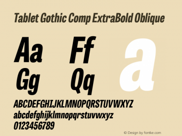 Tablet Gothic Comp Eb Italic 1.000图片样张