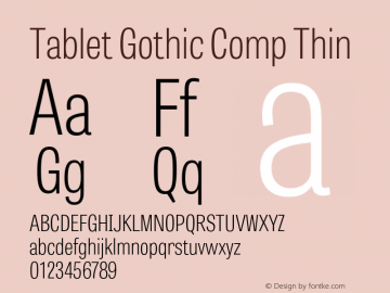 Tablet Gothic Comp Th 1.000 Font Sample