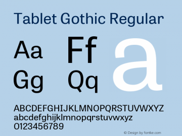 TabletGothic Version 1.002 Font Sample