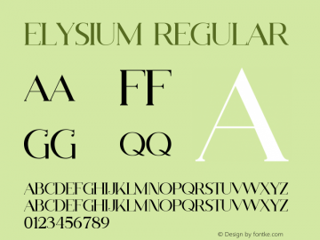 ELYSIUM Version 1.003;Fontself Maker 3.5.1图片样张