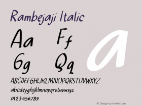 Rambejaji Italic Version 1.002;Fontself Maker 3.5.1图片样张